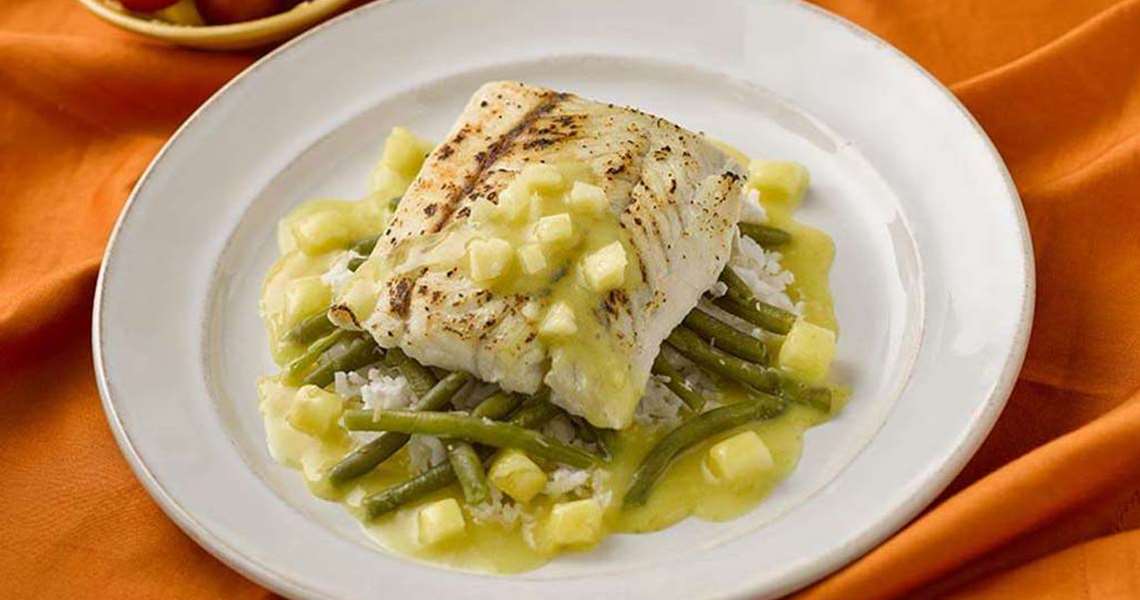 Barramundi Seabass with Sweet Coconut Pineapple Sauce